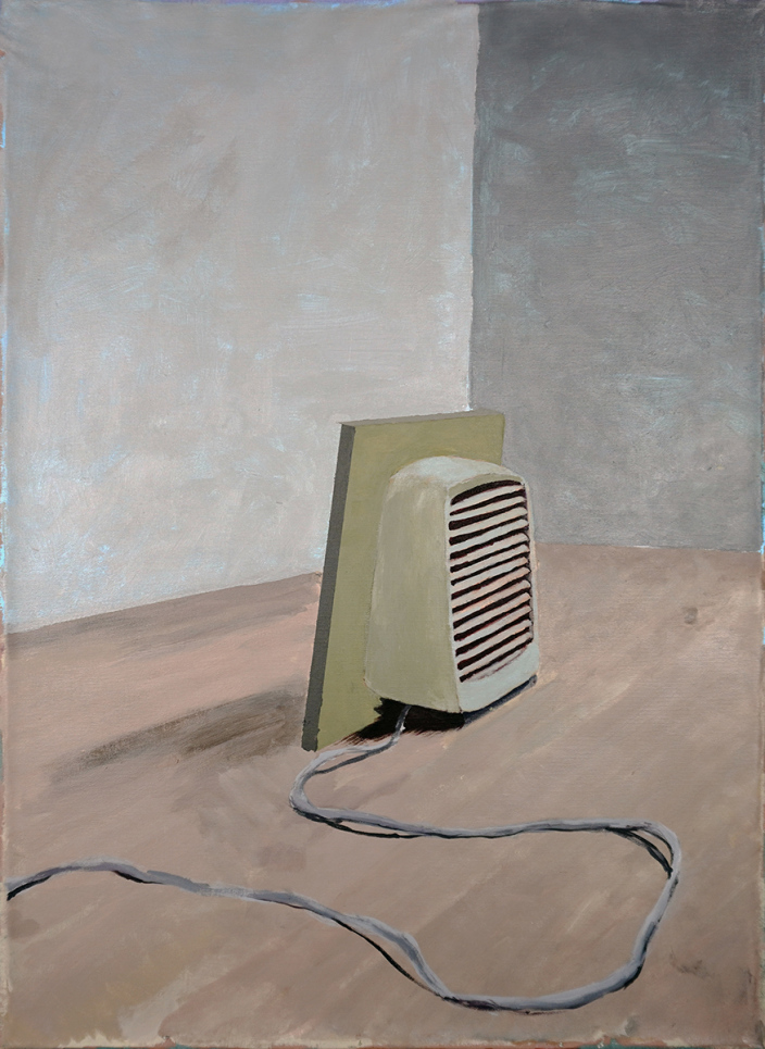 Testing an old unused air exhaust, 2021. Acrylic on canvas. 84 x 60 cm.
