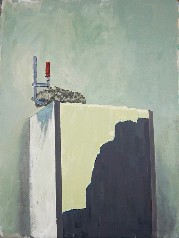 Extruded Polysteren Foam Damping the Buzzing, 2021.&amp;#160;Acrylic on canvas. 58 x 77 cm.